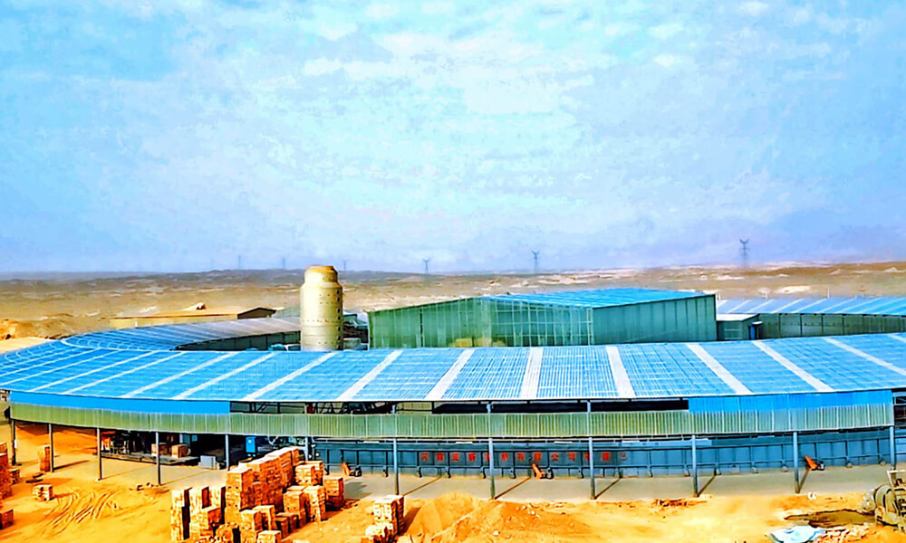 Clay brick plant in Aksu, Xinjiang, China